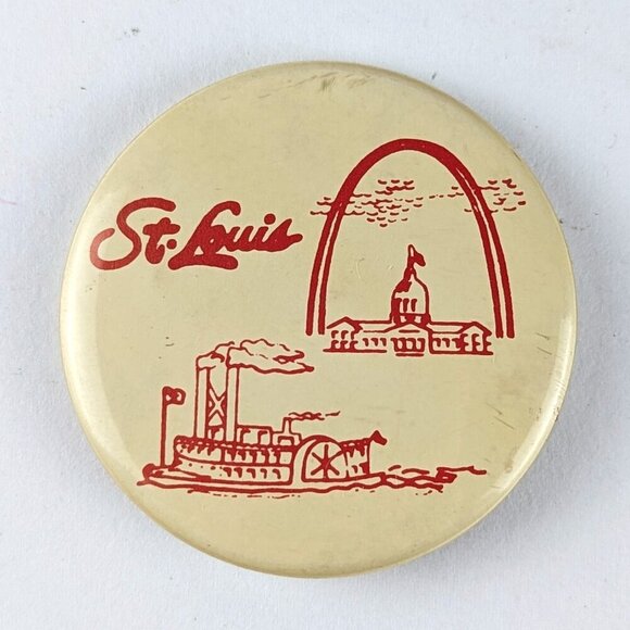 Vintage St. Louis Arch + Steamboat Pin 1.75" - Picture 1 of 3
